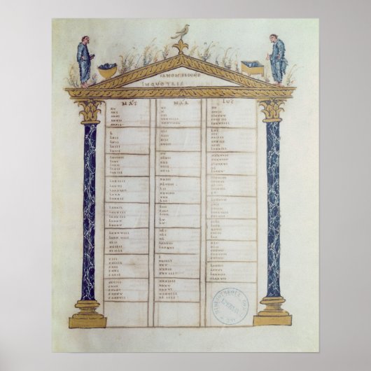 Kanon der Evangelisten, aus der Ebbo Poster (Vorne)