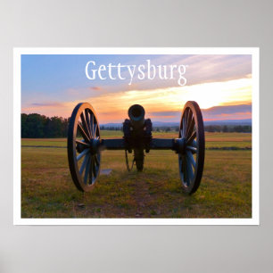 Kanone bei Sonnenuntergang, Gettysburg NMP Poster