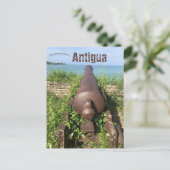 Kanone in Antigua Postkarte (Stehend Vorderseite)
