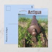 Kanone in Antigua Postkarte (Vorne/Hinten)