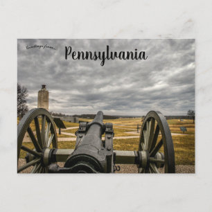 Kanone und Friedensdenkmal Gettysburg Pennsylvania Postkarte