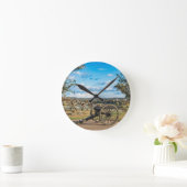 Kanonen at Gettysburg Runde Wanduhr (Zuhause)