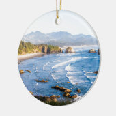Kanonen-Strand Oregon Keramik Ornament (Links)