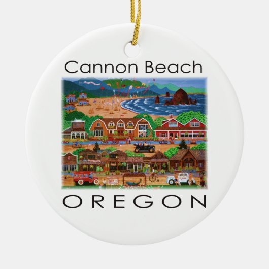 Kanonen-Strand ~ Oregon Keramik Ornament (Vorne)