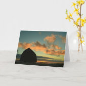 Kanonen-Strand-Oregon-Sonnenuntergang, gefaltete Karte (Gelbe Blume)
