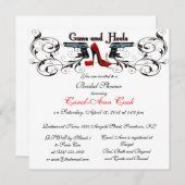 Kanonen und Heels Custom Bridal Dusche Einladung (Vorne/Hinten)