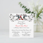 Kanonen und Heels Custom Bridal Dusche Einladung (Stehend Vorderseite)