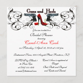Kanonen und Heels Custom Bridal Dusche Einladung
