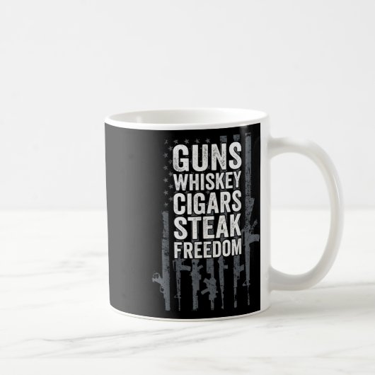 Kanonen Whiskey Zigarren Steak Freedom - Funny Dri Kaffeetasse (Rechts)