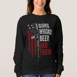 Kanonen Whisky Bier und Freiheit trinken Ar15 Gun Sweatshirt