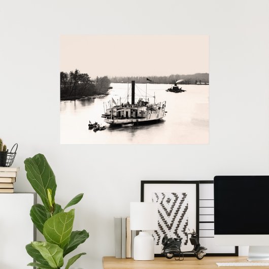 Kanonenboot und Monitor Poster (Heimbüro)