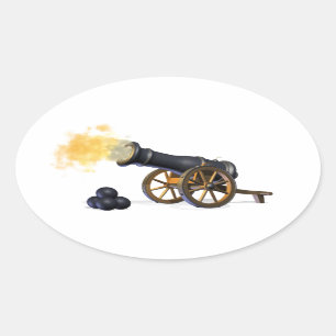 Kanonenkugel-Aufkleber Ovaler Aufkleber