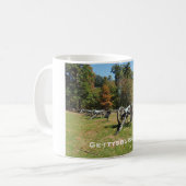 Kanonenreihe auf dem Schlachtfeld von Gettysburg Kaffeetasse (Vorderseite Links)