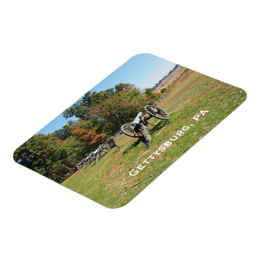Kanonenreihe auf dem Schlachtfeld von Gettysburg Magnet (Linke Seite)