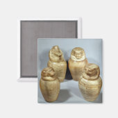 Kanopische Gläser aus Om, Saite (Alabaster) Magnet (Vorderseite/Rückseite)