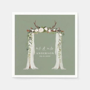 Kanopy rustikale botanische Hochzeit mr und mrs Dr Serviette
