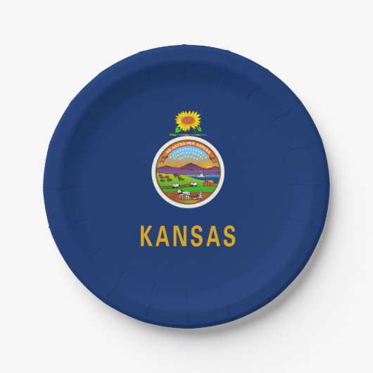 Kansan Flag, Flag of Kansas Pappteller (Vorderseite)