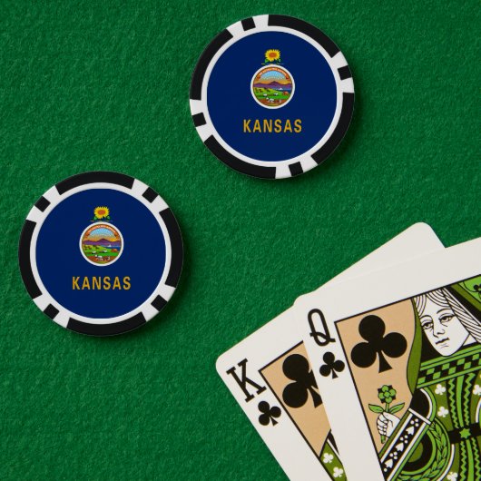 Kansan Flag, Flag of Kansas Pokerchips (Pokertisch (doppelt))