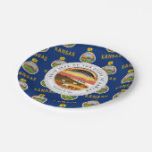 Kansan Flag & Seal, Flag of Kansas Pappteller (Schrägansicht)