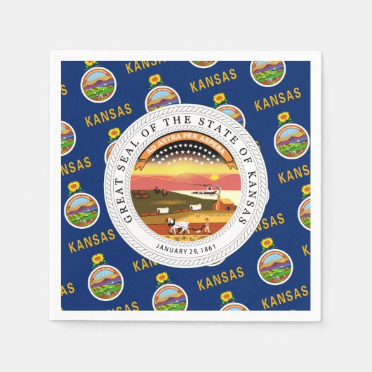Kansan Flag & Seal, Flag of Kansas Serviette (Vorderseite)