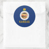 Kansan Flag & Siegel, Flagge Kansas Runder Aufkleber (Tasche)
