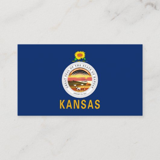 Kansan Flag & Siegel, Flagge Kansas Visitenkarte (Vorderseite)