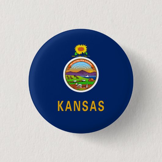 Kansan-Flagge, Flagge Kansas Button (Vorderseite)