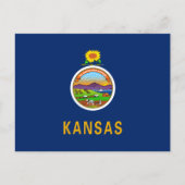 Kansan-Flagge, Flagge Kansas Postkarte (Vorderseite)
