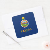 Kansan-Flagge, Flagge Kansas Quadratischer Aufkleber (Umschlag)