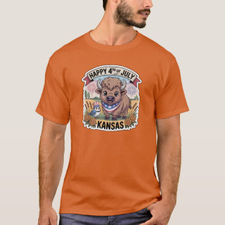 Kansas 4. Juli Western Meadowlark Sonnenblume St T-Shirt
