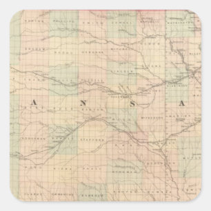 Kansas 6 quadratischer aufkleber