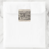 Kansas 7 quadratischer aufkleber (Tasche)