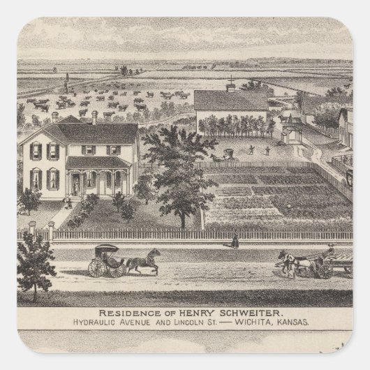 Kansas 7 quadratischer aufkleber (Vorderseite)