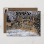 Kansas Alte Holzzaun Post Card Postkarte (Vorne/Hinten)