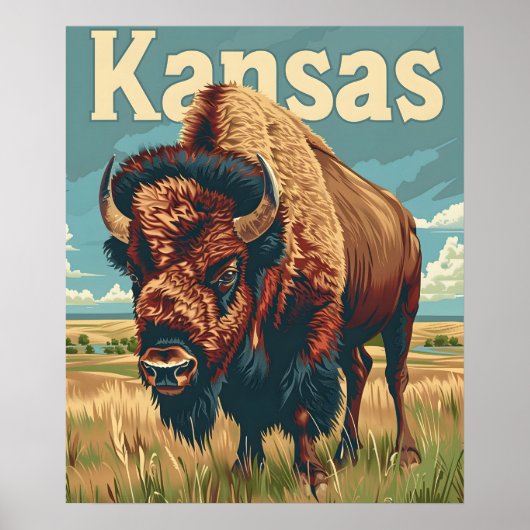 Kansas American Bison Poster (Vorne)