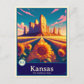 Kansas | Anime Style Cel Schattenkarte Postkarte (Vorderseite)