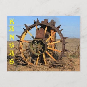 Kansas Antique Tractor Reifenbox Postkarte