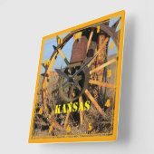 Kansas Antique Tractor Tire Quadratische Wanduhr (Winkel)