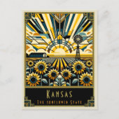 Kansas | Art Deco Postkarte (Vorderseite)