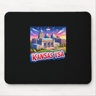 Kansas auf dem US-Aufkleber Mousepad
