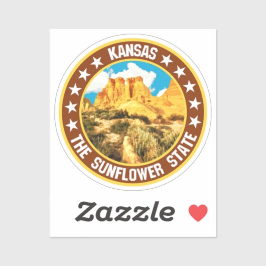 Kansas Aufkleber (Blatt)
