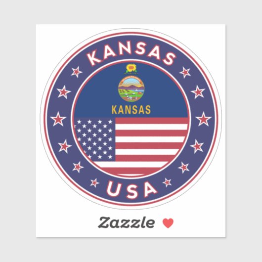 Kansas Aufkleber (Blatt)