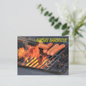 Kansas BARBECUE POST CARD. Postkarte (Stehend Vorderseite)