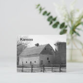 Kansas Barn und Silo Postkarte (Stehend Vorderseite)