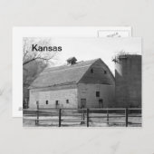 Kansas Barn und Silo Postkarte (Vorne/Hinten)