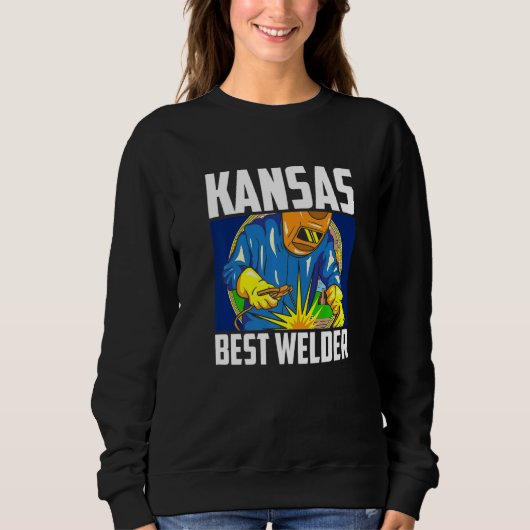 Kansas Best Welder Ironworker Ironsmith Welding US Sweatshirt (Vorderseite)