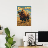 Kansas Bison Vintag Poster (Heimbüro)