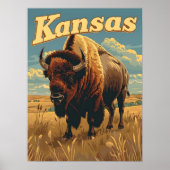 Kansas Bison Vintag Poster (Vorne)