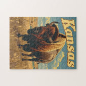 Kansas Bison Vintag Puzzle (Horizontal)