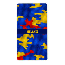 Kansas Blue Red Yellow Vibrant Camo Pattern